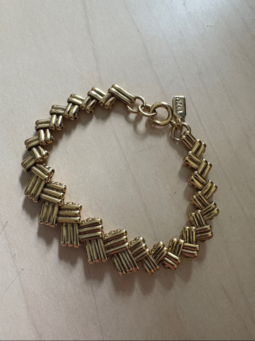 Gold Linked Tube Bracelet - 1928 Tag